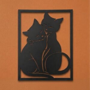 Couple Cats Metal Wall Frame_shop.prime 3