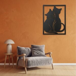Couple Cats Metal Wall Frame_shop.prime 7