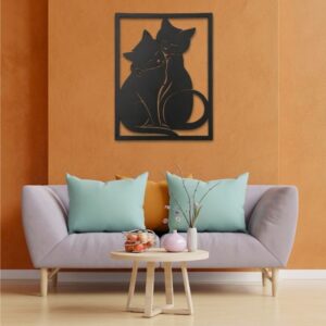 Couple Cats Metal Wall Frame_shop.prime 8
