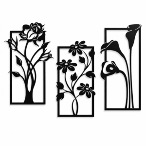 Trendy Floral 3-Panel Metal Wall Art_Shop.Prime 1