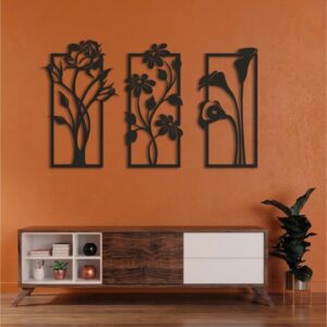 Trendy Floral 3-Panel Metal Wall Art_Shop.Prime 99