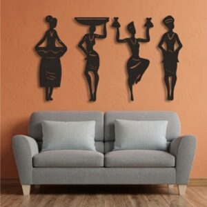 Tribal Women 4-panel Metal Wall Art_Shop.Prime 999