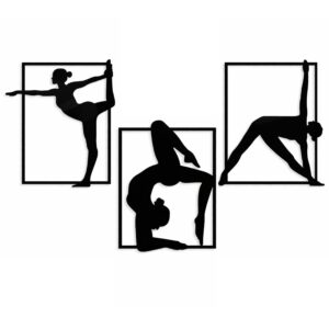 Yoga Pose 3-Panel Metal Wall Art_Shop.Prime 1