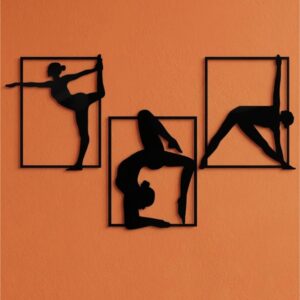 Yoga Pose 3-Panel Metal Wall Art_Shop.Prime 2