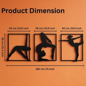 Yoga Pose 3-Panel Metal Wall Art_Shop.Prime 4