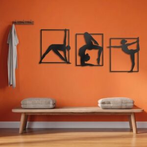 Yoga Pose 3-Panel Metal Wall Art_Shop.Prime 9