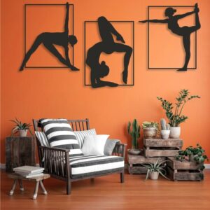 Yoga Pose 3-Panel Metal Wall Art_Shop.Prime 99999