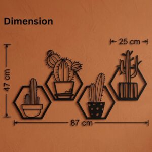 4-Piece Cactus Hexagon Metal Wall Frame_Shop.Prime 4