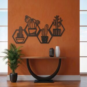 4-Piece Cactus Hexagon Metal Wall Frame_Shop.Prime 6