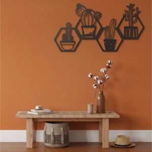 4-Piece Cactus Hexagon Metal Wall Frame_Shop.Prime 8