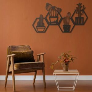 4-Piece Cactus Hexagon Metal Wall Frame_Shop.Prime 9