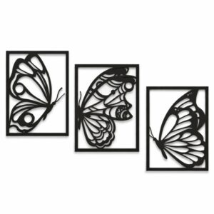 Butterfly Triptych Metal Wall Art – 3D Indoor & Outdoor Décor