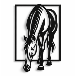 Elegant Grazing Horse Metal Wall Frame_Shop.Prime 1