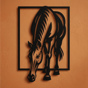 Elegant Grazing Horse Metal Wall Frame_Shop.Prime 2