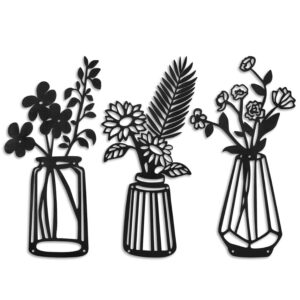 Flower Vase Triptych Metal Wall Art_shop.prime 1