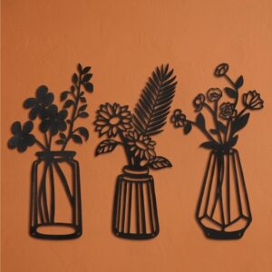 Flower Vase Triptych Metal Wall Art_shop.prime 2