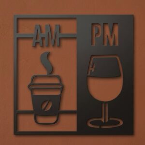 AM Coffee & PM Wine Metal Wall Art_shop.prime 3