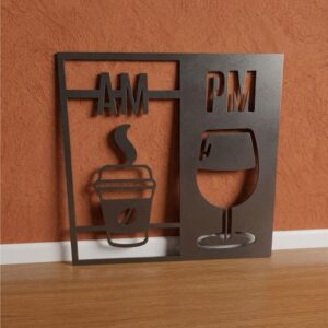 AM Coffee & PM Wine Metal Wall Art_shop.prime 6