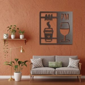 AM Coffee & PM Wine Metal Wall Art_shop.prime 8