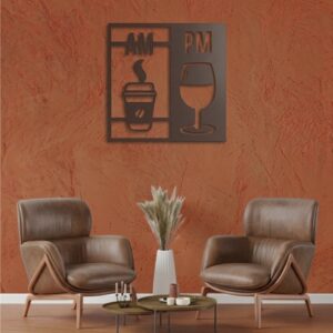AM Coffee & PM Wine Metal Wall Art_shop.prime 99