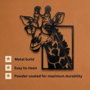 Giraffe Face with Glasses Metal Wall Frame_shop.prime 5