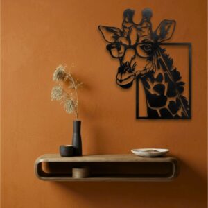 Giraffe Face with Glasses Metal Wall Frame_shop.prime 6