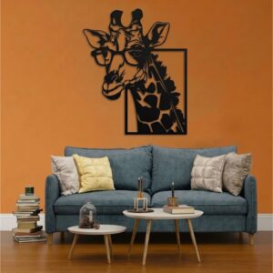 Giraffe Face with Glasses Metal Wall Frame_shop.prime 8