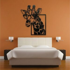 Giraffe Face with Glasses Metal Wall Frame_shop.prime 99