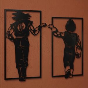 Goku & Vegeta Saiyan Duo Metal Wall Art_shop.prime 2