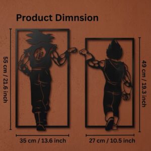 Goku & Vegeta Saiyan Duo Metal Wall Art_shop.prime 4