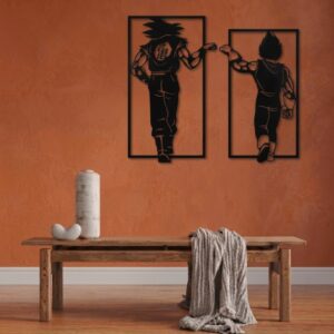 Goku & Vegeta Saiyan Duo Metal Wall Art_shop.prime 6