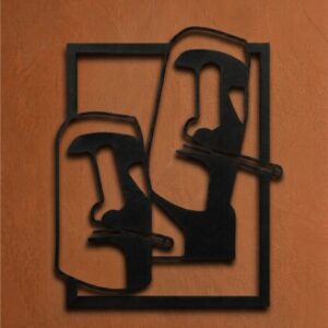 Moai Statues Face Metal Wall Frame_shop.prime 3