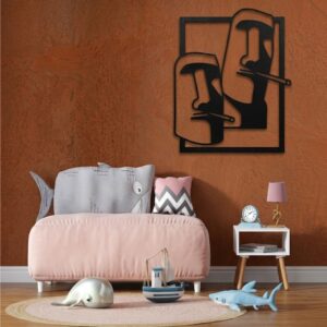 Moai Statues Face Metal Wall Frame_shop.prime 6
