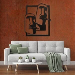 Moai Statues Face Metal Wall Frame_shop.prime 8