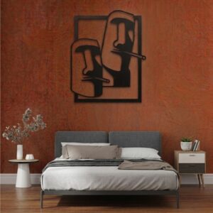 Moai Statues Face Metal Wall Frame_shop.prime 9