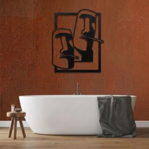 Moai Statues Face Metal Wall Frame_shop.prime 99