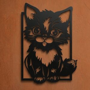 Peekaboo Kitten Metal Wall Art_shop.prime 3