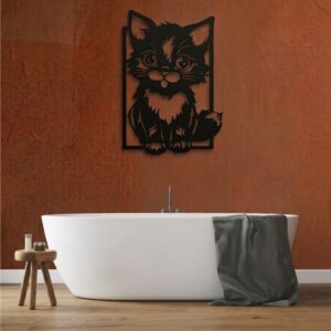 Peekaboo Kitten Metal Wall Art_shop.prime 99