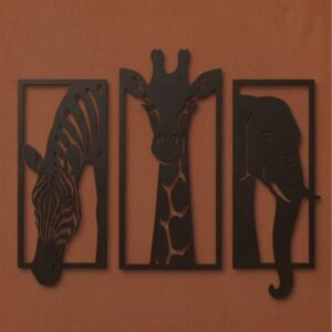 Wildlife Triptych Metal Wall Art_shop.prime 3