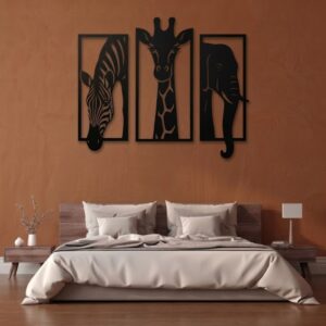 Wildlife Triptych Metal Wall Art_shop.prime 99
